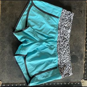 Blue and black lulu shorts